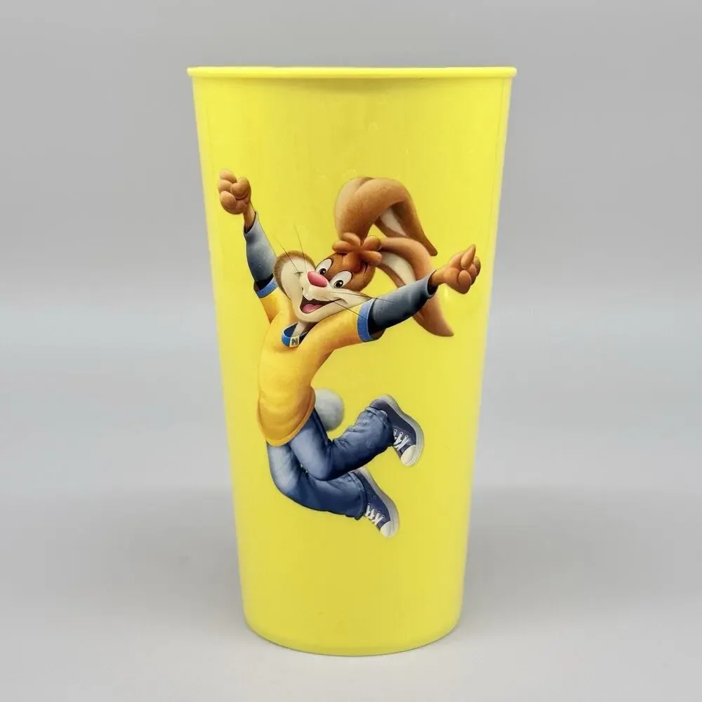Set Of 2 Nestle Nesquik Bunny Yellow Plastic Tumbler Cups 6.5